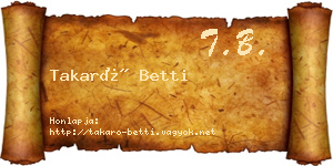 Takaró Betti névjegykártya